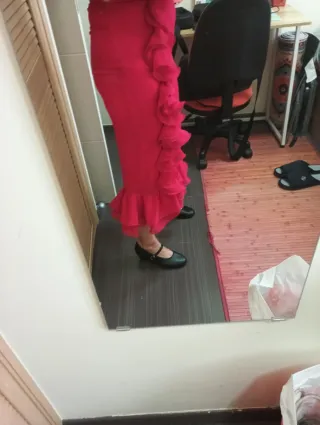 Falda Naf Naf volantes roja Talla S