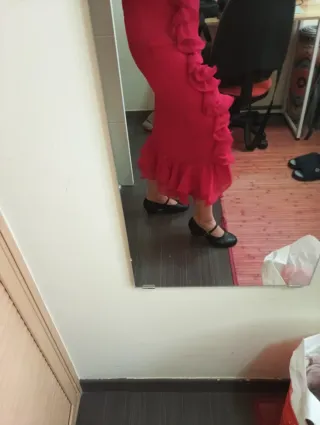 Falda Naf Naf volantes roja Talla S