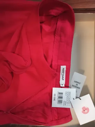 Falda Naf Naf volantes roja Talla S