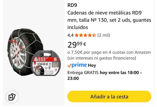 Cadenas Nieve RD9 modelo 110 Sin Estrenar.