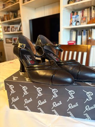 Zapatos de Tango Reina Negros Tacón