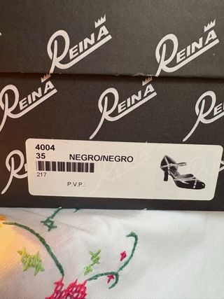 Zapatos de Tango Reina Negros Tacón