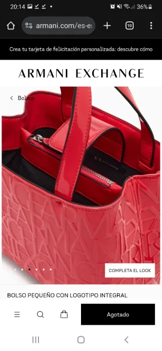 Bolso de mano Armani Rojo