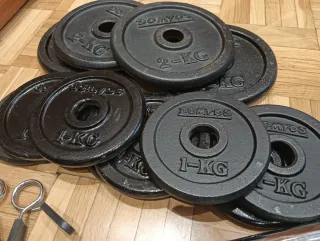 Juego Pesas Domyos 1kg, 2kg y 5kg.