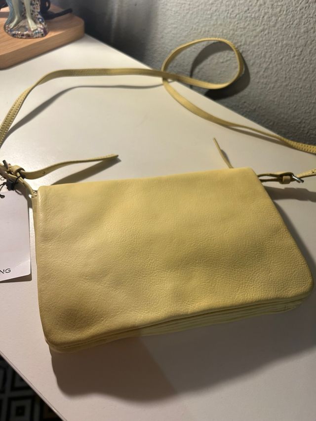 Bolso piel amarillo Mango/nuevo