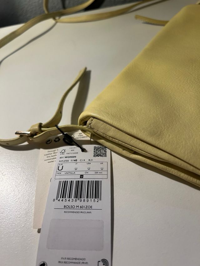 Bolso piel amarillo Mango/nuevo
