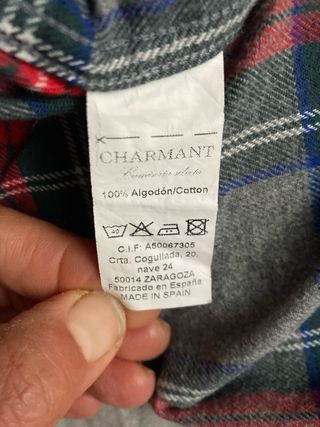 Camisa de cuadros de algodón para caballero