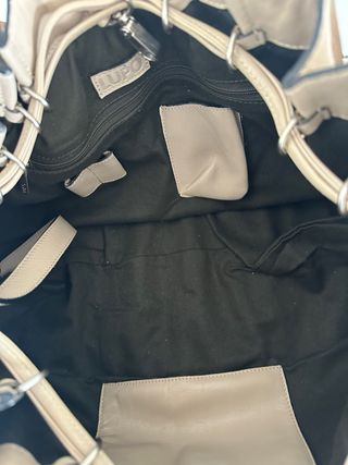Bolso abanico M Lupo Beige Piel