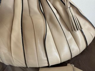 Bolso abanico M Lupo Beige Piel