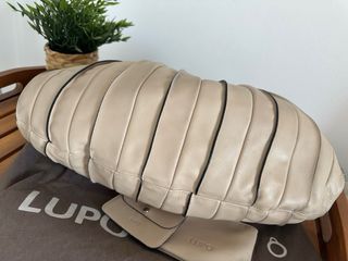 Bolso abanico M Lupo Beige Piel