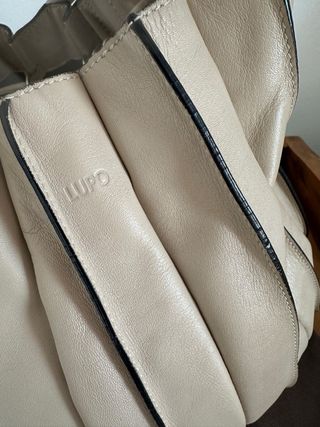 Bolso abanico M Lupo Beige Piel