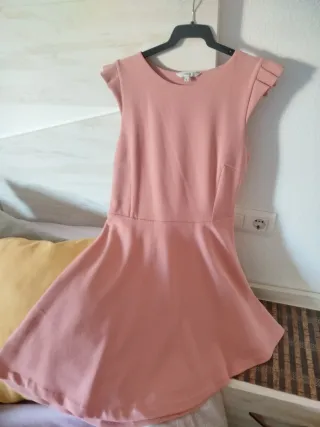 Vestido corto rosa mujer