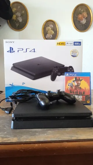 PS4 Slim 500GB Consola + Mando + Red Dead Redempti