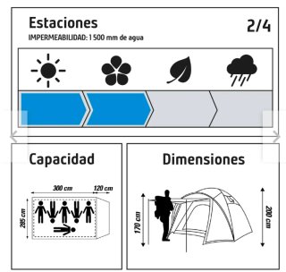 Tienda de campaña familiar geodesica 6 personas