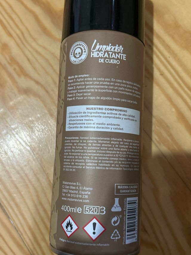 Limpiador Hidratante Cuero Motorrevive