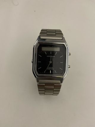 Reloj Casio Quartz Negro/Plateado