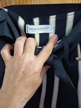 Pantalón palazzo rayas blanco y negro