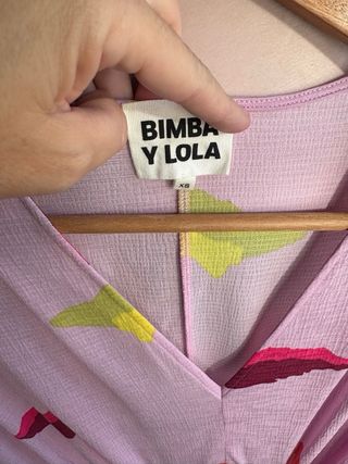 Vestido largo elastico Bimba y Lola Xs rosa