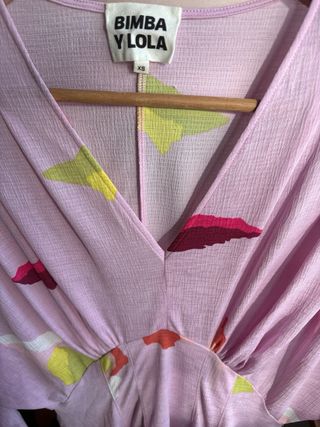 Vestido largo elastico Bimba y Lola Xs rosa