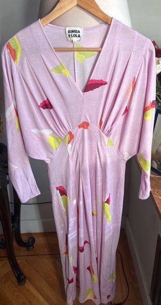 Vestido largo elastico Bimba y Lola Xs rosa
