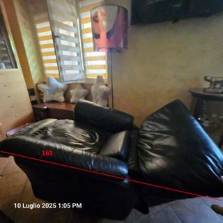 Poltrona relax vera pelle nera