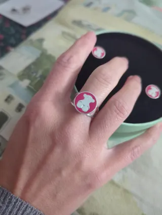 Set Anillo y Pendientes Tous Rosa