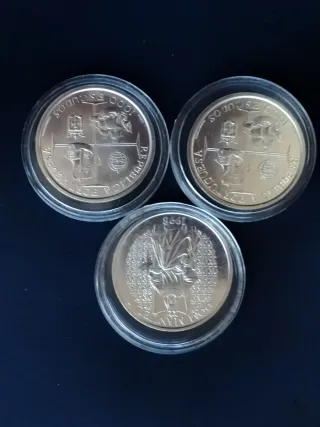 Tre monete da 1000 escudos portoghese 1998