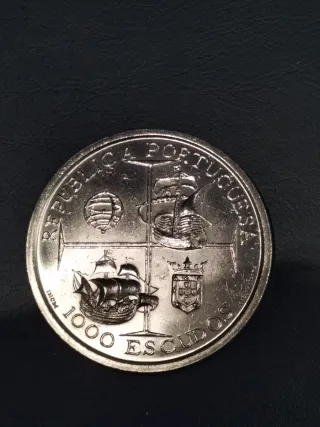 Tre monete da 1000 escudos portoghese 1998