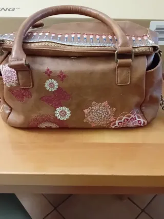 Borsa Desigual donna marrone e rosa