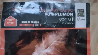 Edredón plumón 90% y funda algodón
