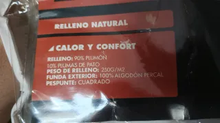 Edredón plumón 90% y funda algodón