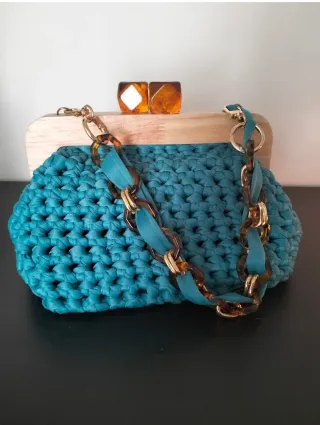 Borsa Tiffany fettuccia legno chiusura