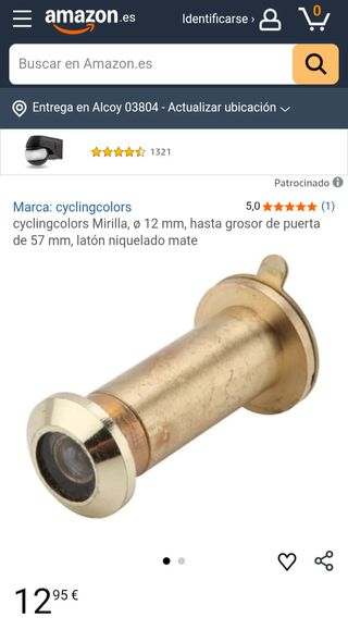 Mirilla visor puerta en latón pulido