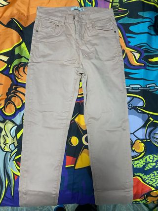 Pantalones beige/rosa talla M