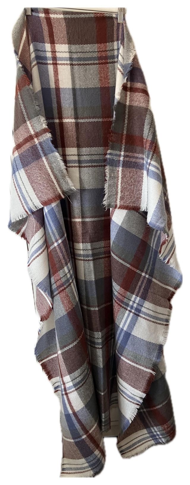 Chal Zara Cuadros Azul y Marrón