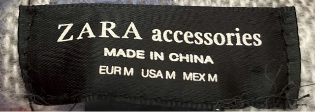 Chal Zara Cuadros Azul y Marrón