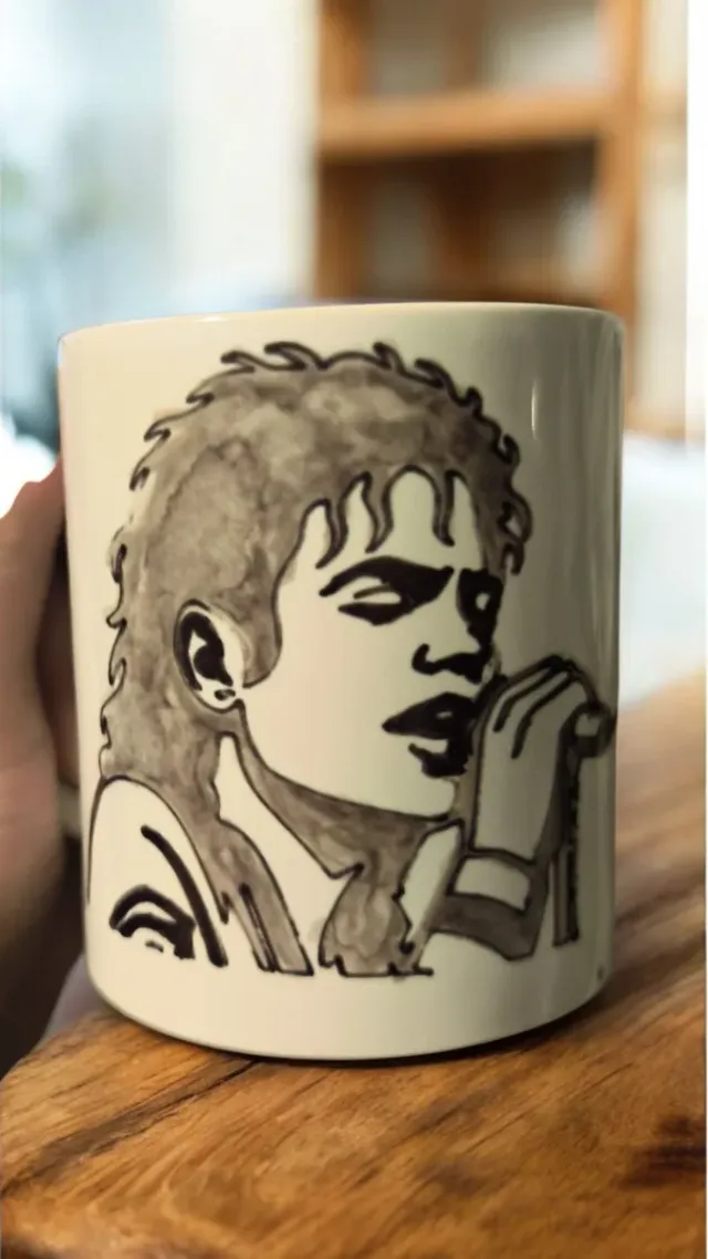 Tazza Michael Jackson in porcellana