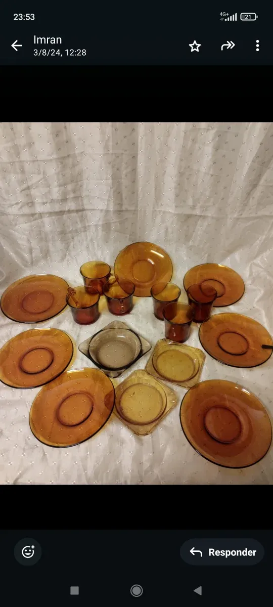 Juego de vajilla ámbar