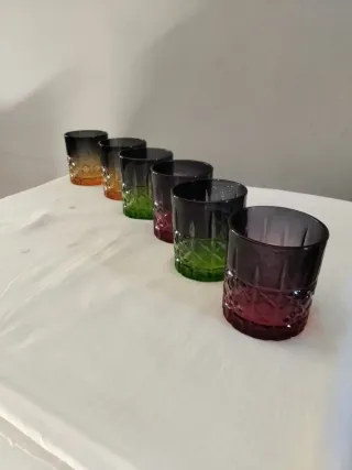 Set 6 Bicchieri Vetro Colorati