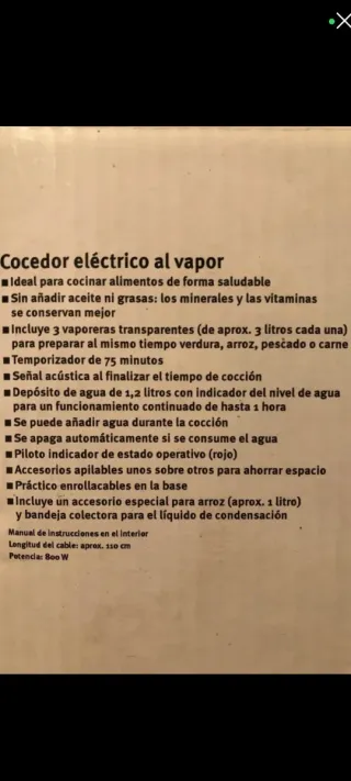 Cocedor Vapor Eléctrico SilverCrest