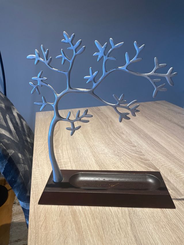 Accesorio decorativo árbol flores metal