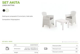 Set Akita Linea Rattan Bianco