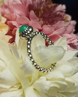 Anillo Pandora Plata 925 Piedra Verde T52