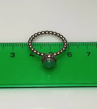 Anillo Pandora Plata 925 Piedra Verde T52