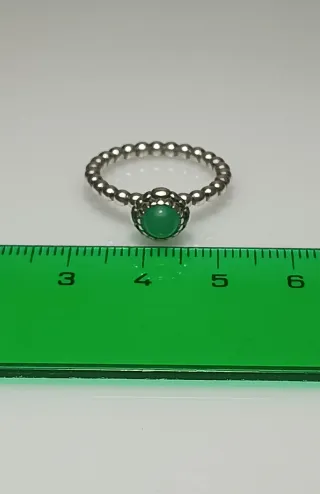 Anillo Pandora Plata 925 Piedra Verde T52