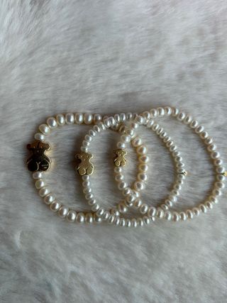 Pulsera Tous Oso Perlas Oro