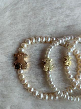 Pulsera Tous Oso Perlas Oro