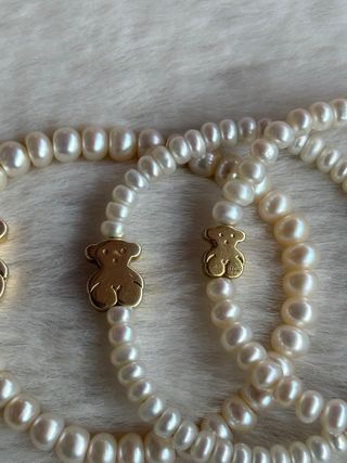 Pulsera Tous Oso Perlas Oro