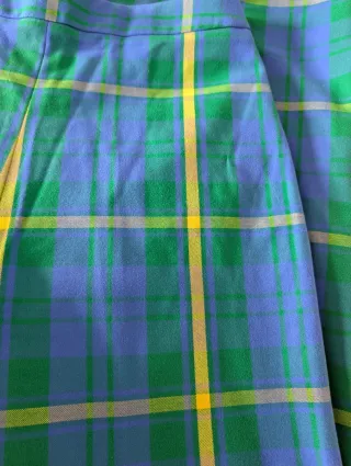 Pantalón Uterqüe cuadros azul y verde