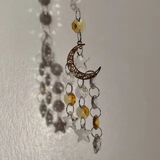 Colgante de Cristal Luna y Estrellas